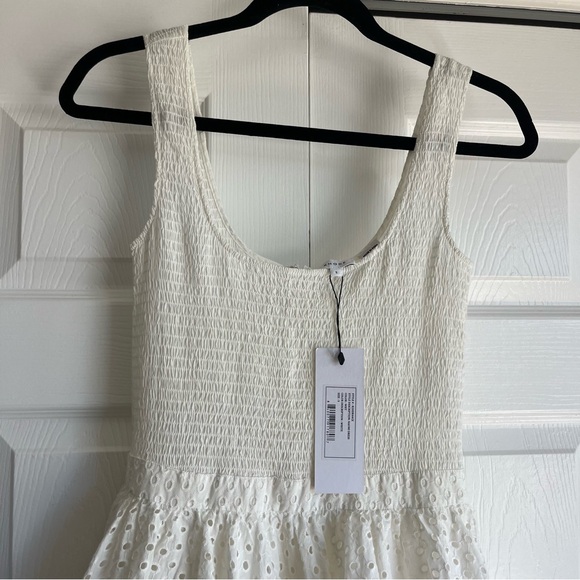 RHODE | Naomi Eyelet White Tiered Midi Summer Dress - Picture 9 of 10